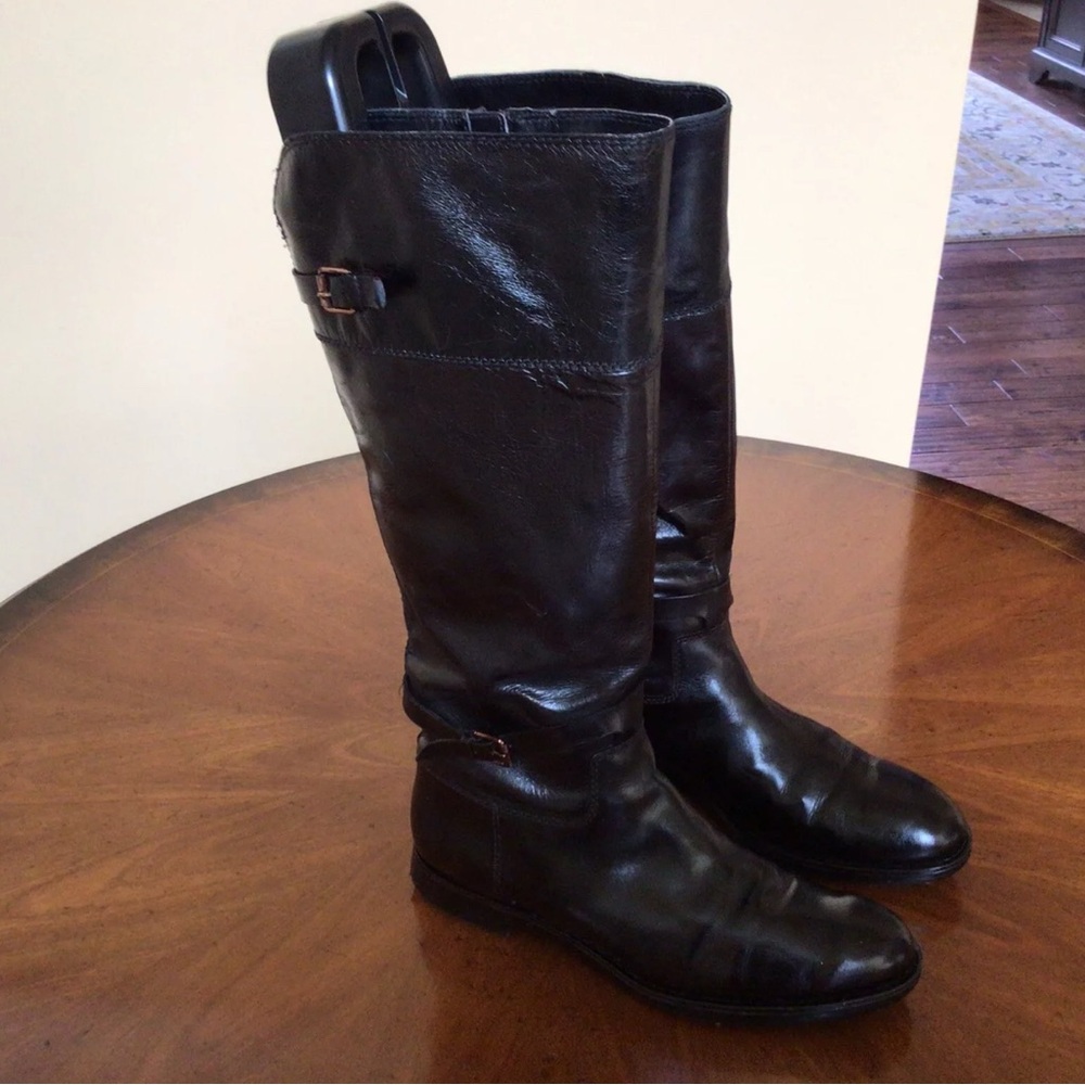 Black Leather Riding Boots